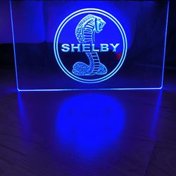 FORD MUSTANG SHELBY LED NEON BLUE LIGHT SIGN 8x12