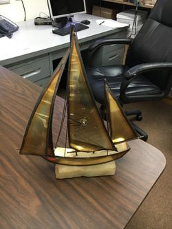 Crafted sailing boat clock