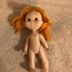 Vintage Eugene 9” Hard Plastic Doll With Orange Yarn Hair Made In Hong Kong