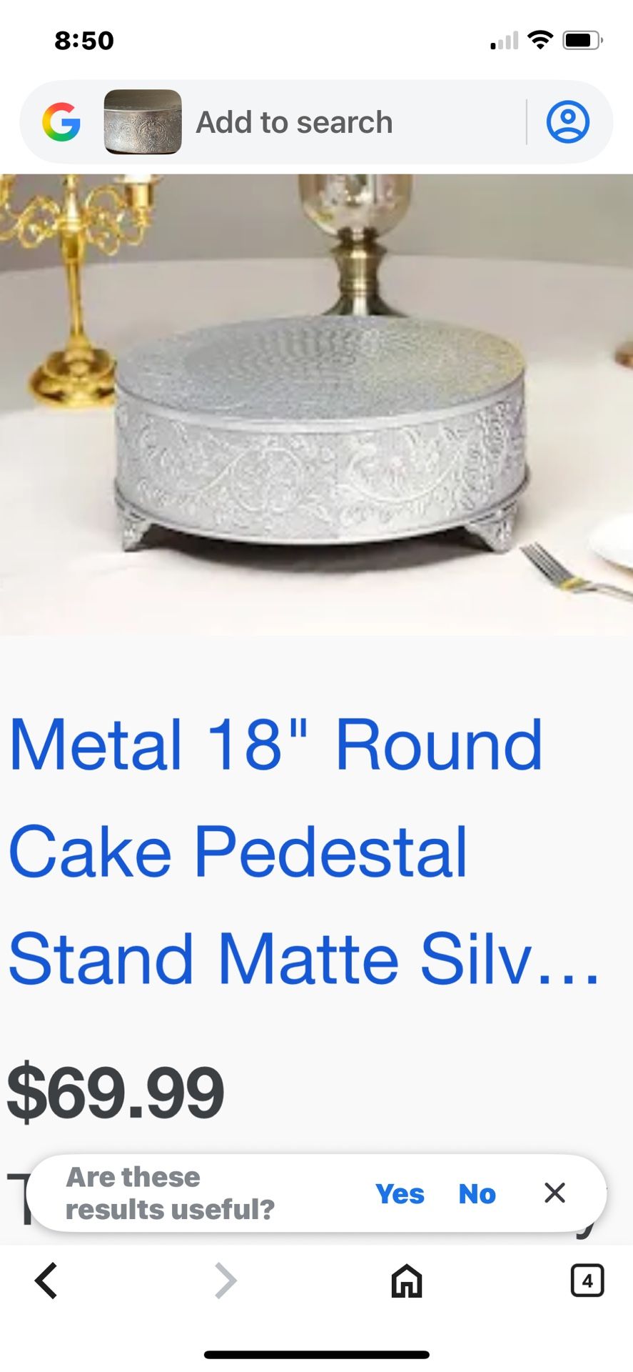 Silver Cake Pedestal
