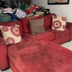 Microfiber Couch With Lounge Connector 