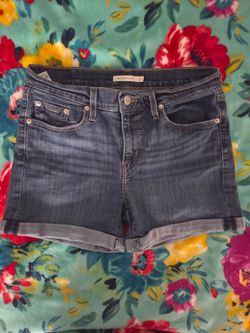 Levi's mid-length denim shorts