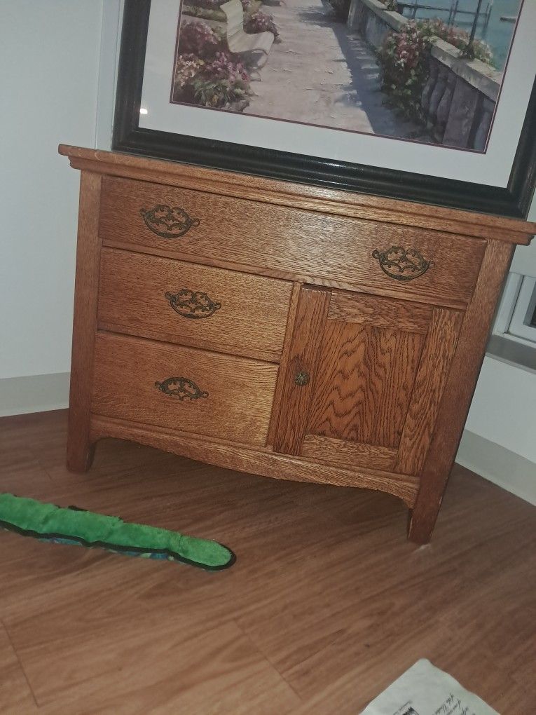Antique Solid Oak Dry Sink