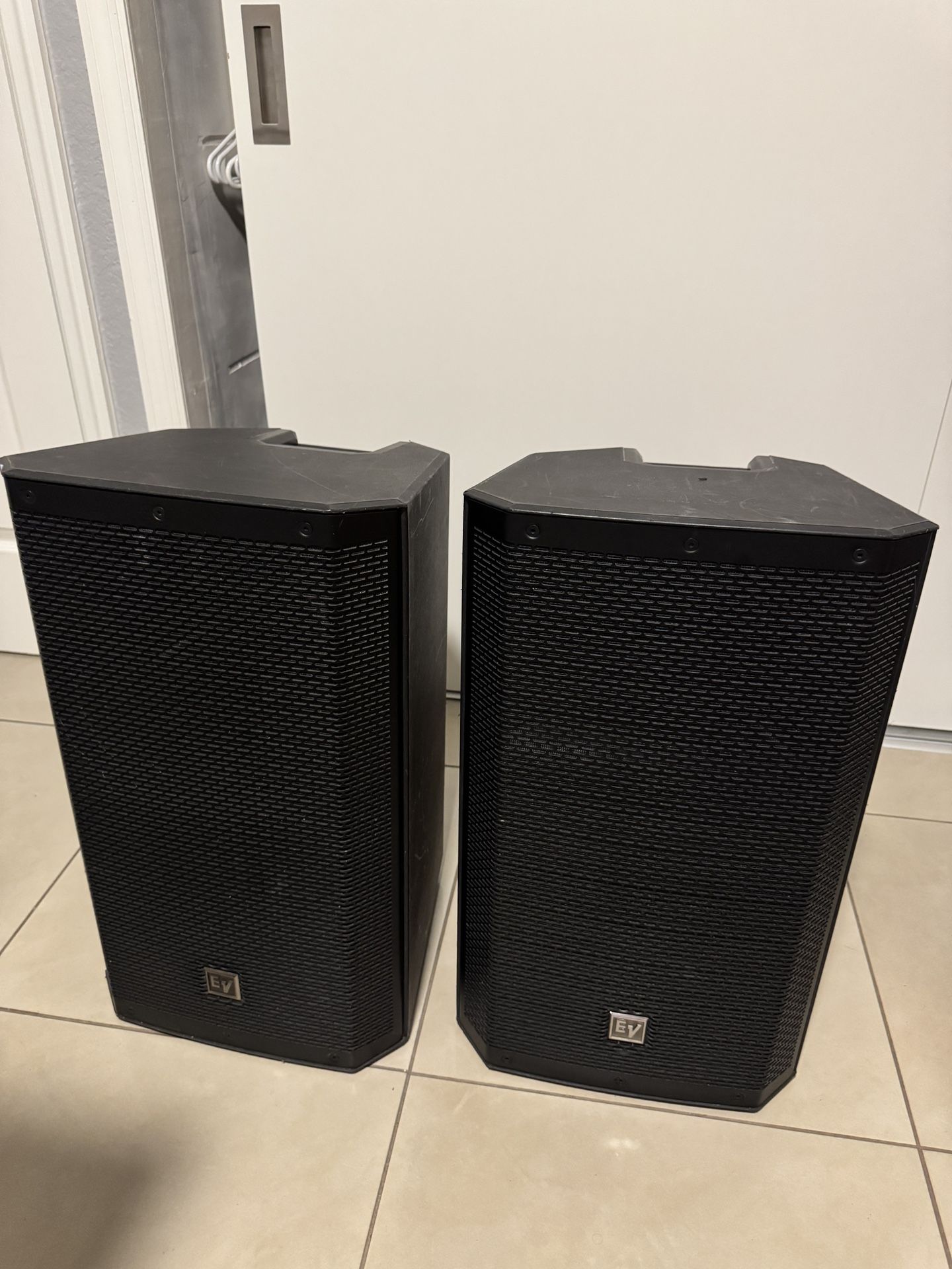 2x EV ZLX-12P-G2 Powered Speakers – 1000W Each w/ Bluetooth