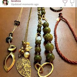 4 necklaces and on bracelet. All sold together in 1 lot.  #tribal #