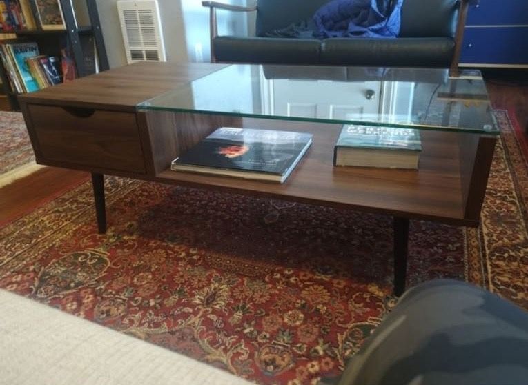 Mid Century Modern Wood Coffee Table - Dark Walnut