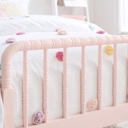 Pottery Barn Elise Full-Size Bed Frame (Blush, Discontinued) + Avocado Mattress - Like New!