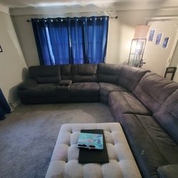 Charcoal Gray large reclining sectional