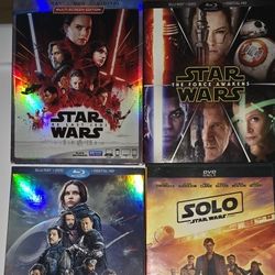 Star Wars dvd and blu ray movie bundle