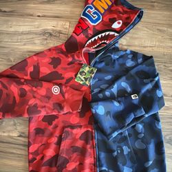 BAPE Camo Full Zip Hoodie ‘Red/Navy’