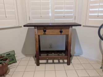 Rustic Wood Console Table with Drawer