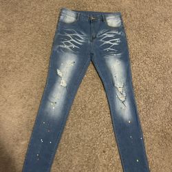 Men’s Jeans with Paint Drop Size 32