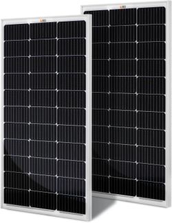 200 Watt 12 Volt Monocrystalline Solar Panel 2 Pack of 9BB Cell 100W High Efficiency Solar
