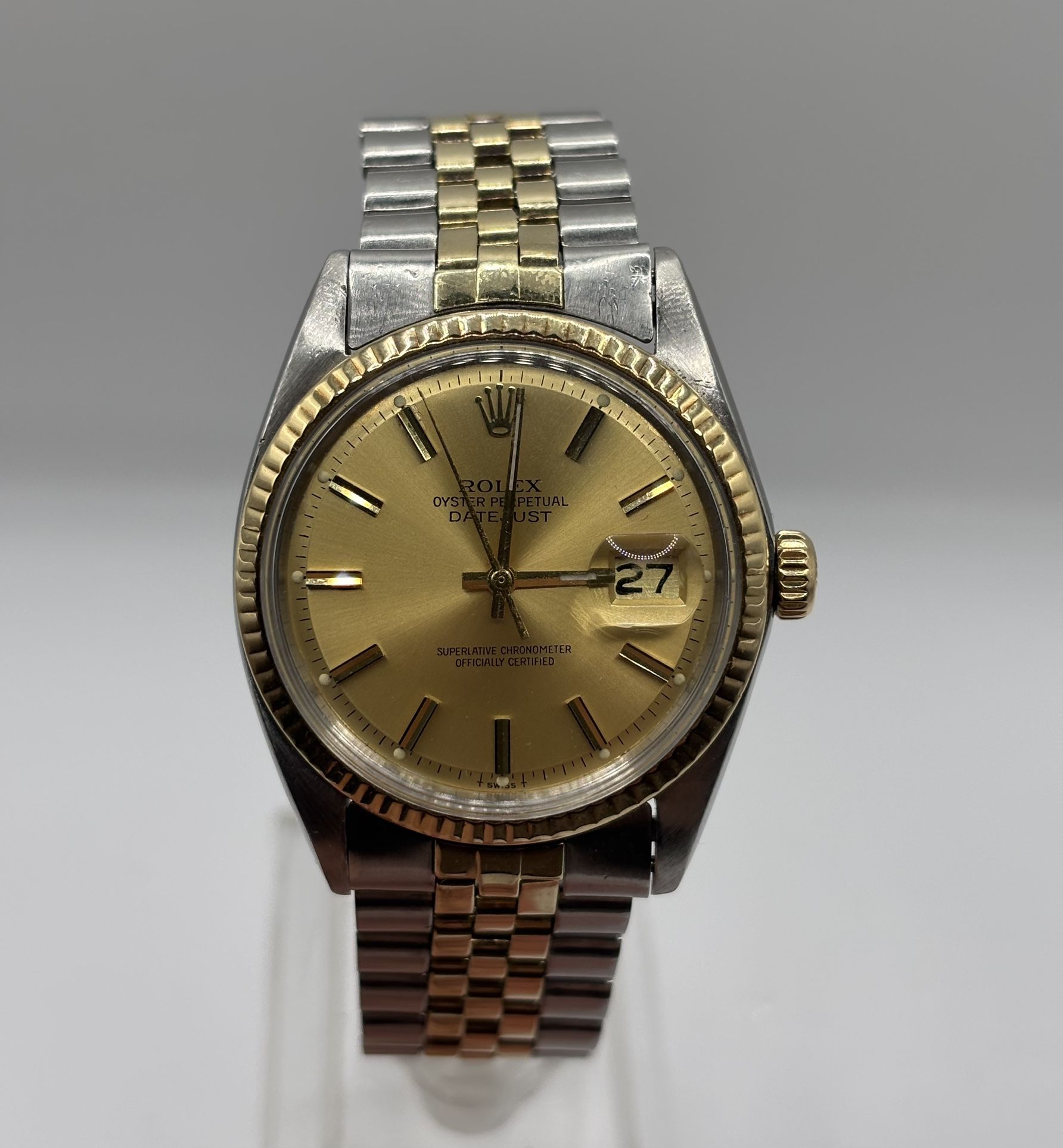 Rolex Datejust 1601 TwoTone Gold PiePan Dial 36mm