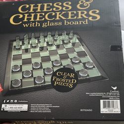 Chess And Checkers with Glass Board 