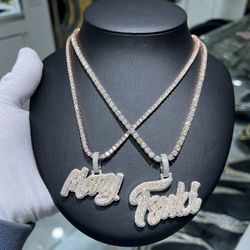 VVS CUSTOM 2” Pendant & Tennis Chain DEAL - PASSES DIAMOND TESTER