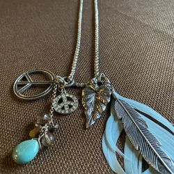 Artisan Charm Necklace with Turquoise Stone