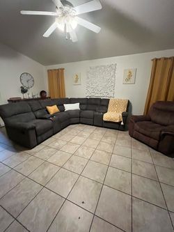 Dark Gray Reclining Sectional Sofa