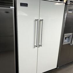 Viking Gloss White 48”Wide Built In Side By Side Refrigerator 