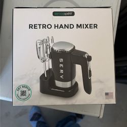 Retro Serv 5-Speed Electric Hand Mixer, 300W Midcentury-Inspired Handheld Mix...