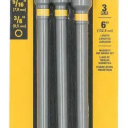 DEWALT 6-in. Magnetic Nut Driver Set, 3-piece: (1/4”- 5/16”- 3/8”) DWAFND3X6