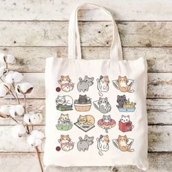 Brand New Cute Canvas Cat Collage Shoulder Bag