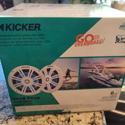 Brand new Kicker Boat 6.5" marine speakers with RGB LED