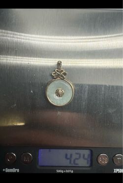 14k Gold and Jade Pendant