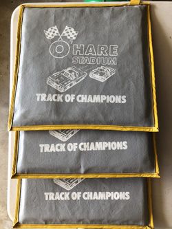 Vintage seat cushions from O’Hare Stadium racetrack. 1960s