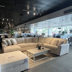 Ivory 4PC Chaise Sectional Couch