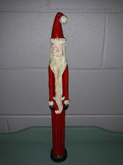 Large handpainted country pencil santa