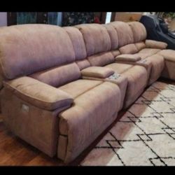 Fabric Sectional 6 Pcs Set W/ 2 Power Recliners  Chase Sifa