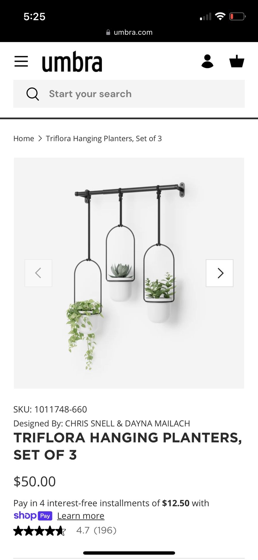 Umbra Plant Holder Modern