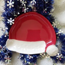 Pottery Barn "Santa Clause Hat" Cookie Plate