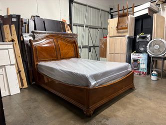 Wood Sleigh Bed Frame QUEEN Size