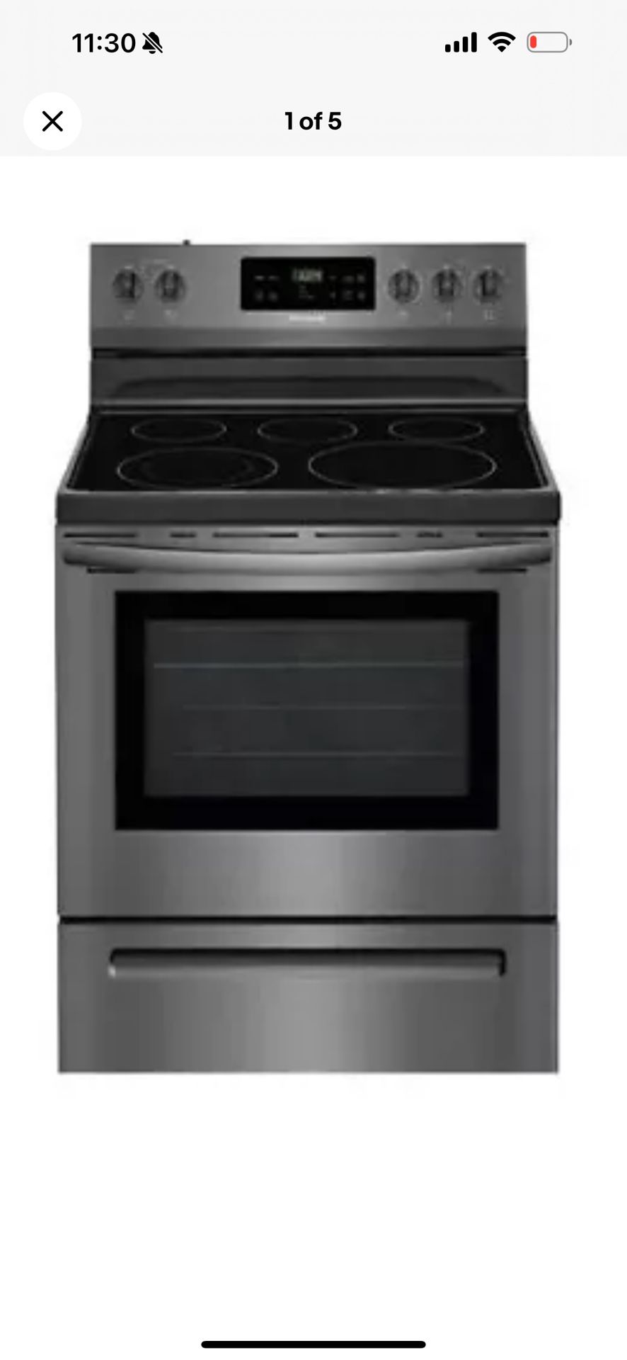Frigidaire FFEF3054TD 30" Black Stainless 5 Element Electric Range