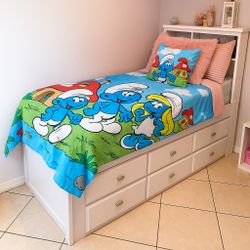 📚 Twin Bookcase Bed w/ Drawers + Mattress – $200 OBO
