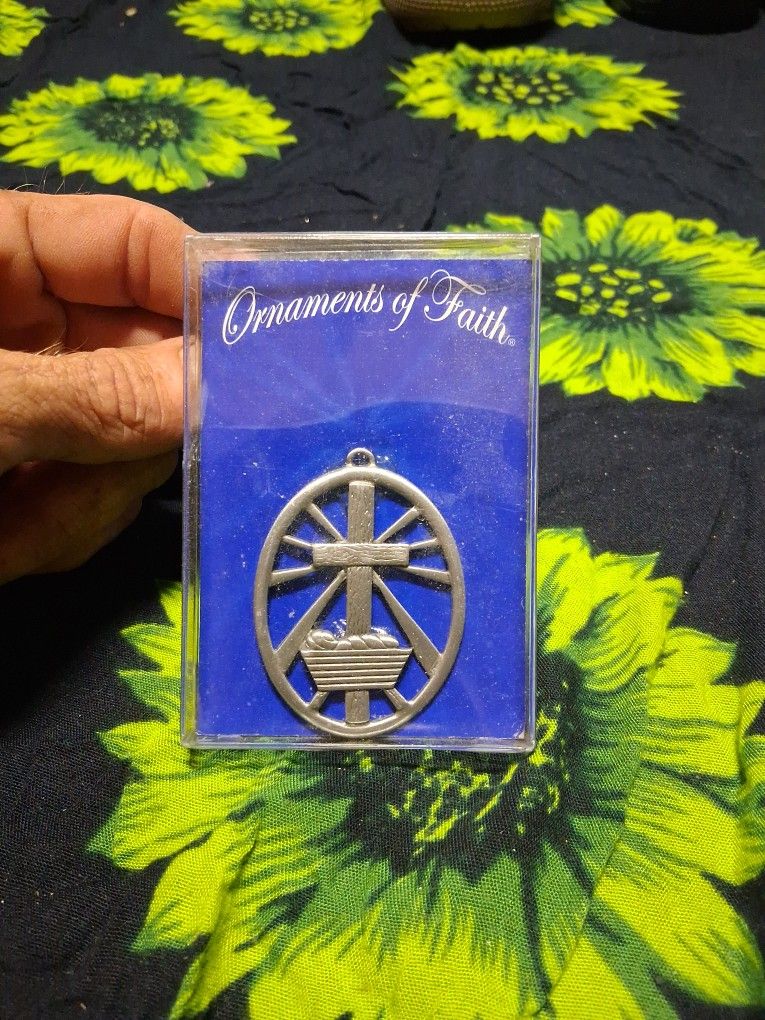 Ornaments Of Faith Cross And Crib Sunburst Medal