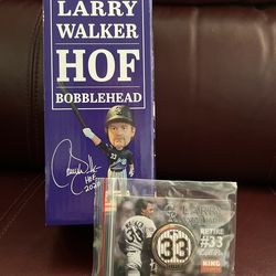 Larry Walker Hall Of Fame Bobble head And Collectible Pin