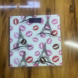 Pink and White Paris Theme Digital Bathroom Scale