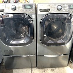 LG.  WASHER AND GAS DRYER 