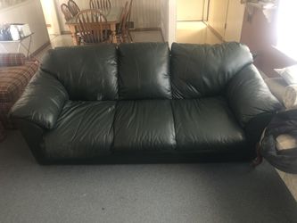 Green leather couch