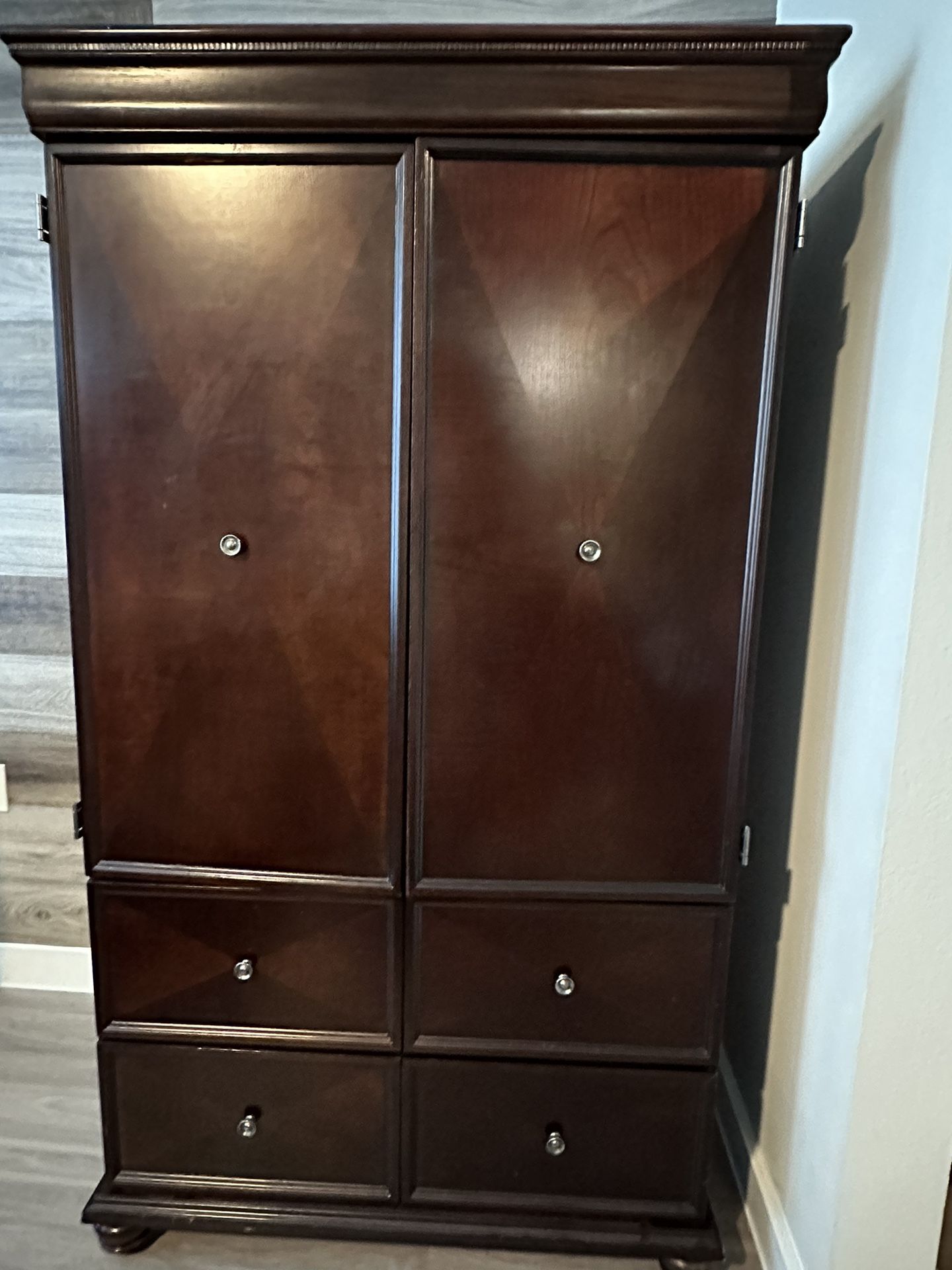 Cherrywood Armoire | TV Cabinet with 2 Large Drawers