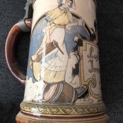 Antique Villeroy & Boch 2271 Mettlach 1/2L Stein Geschutzt 1020 