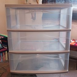 Cajonera De Plastico  Grande Con 3 Cajones. Sterilite Large Plastic Drawer W/ 3 Tiers.
