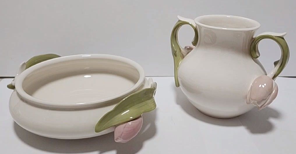 Vintage  Goebel Porcelin Tulip Bowl And Vase