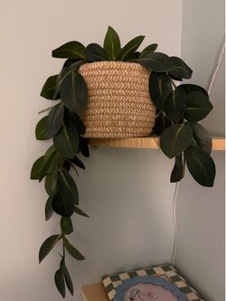 Fake plant woven basket