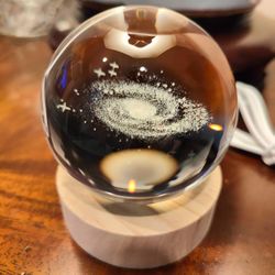 Crystal Galaxy Globe w/USB Light Base