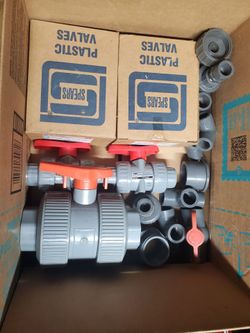 6 Sch 80 Ball Valves And 30 Fittings  NEW !