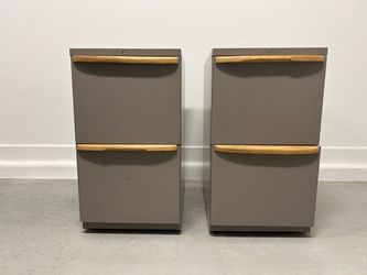 HON Rolling 2-Drawer Metal File Cabinets with Wheels – Set of 2